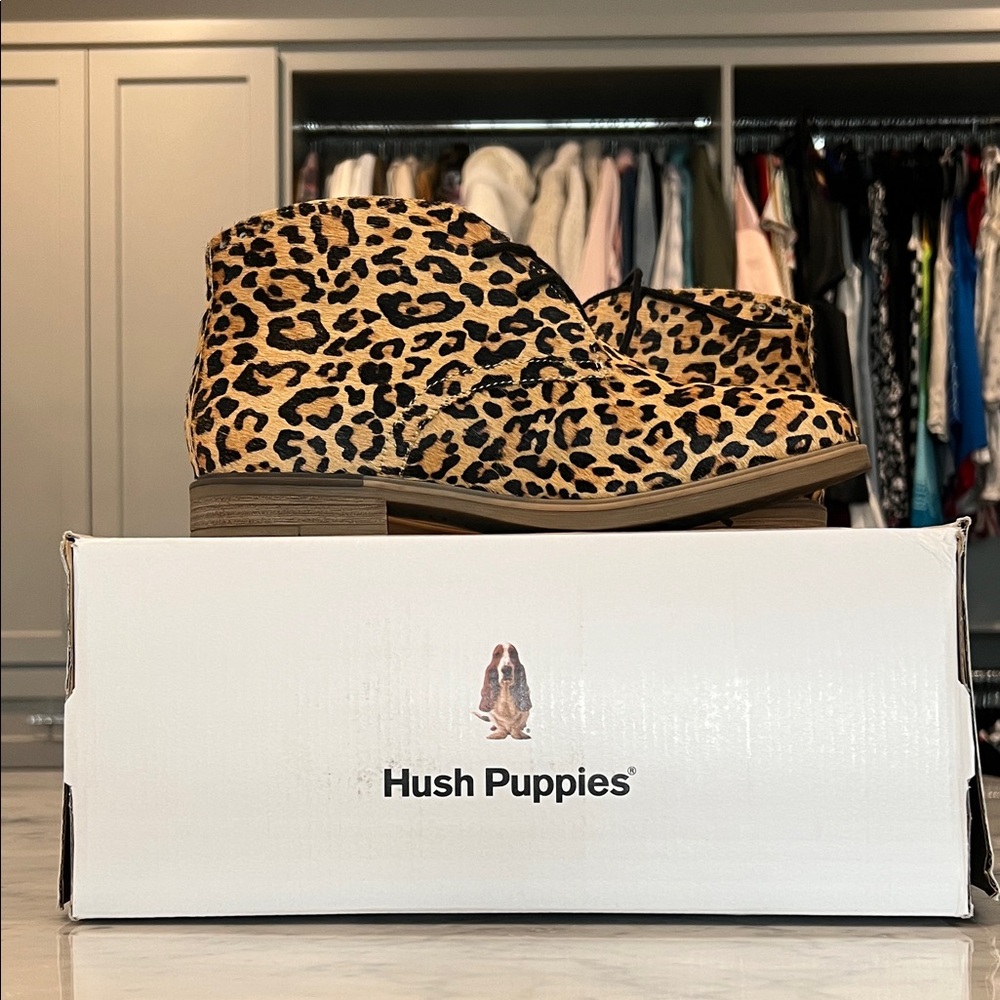 Hush Puppies Leopard Print Ankle Boots
